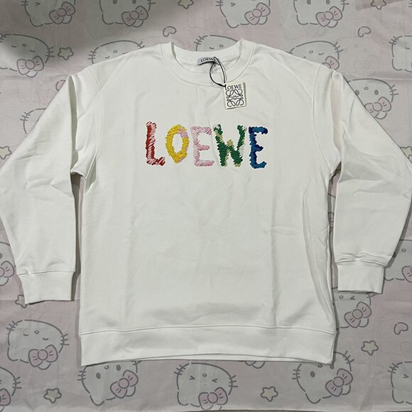 Loewe Other - Loewe White Sweatshirt With Colorful Logo Print